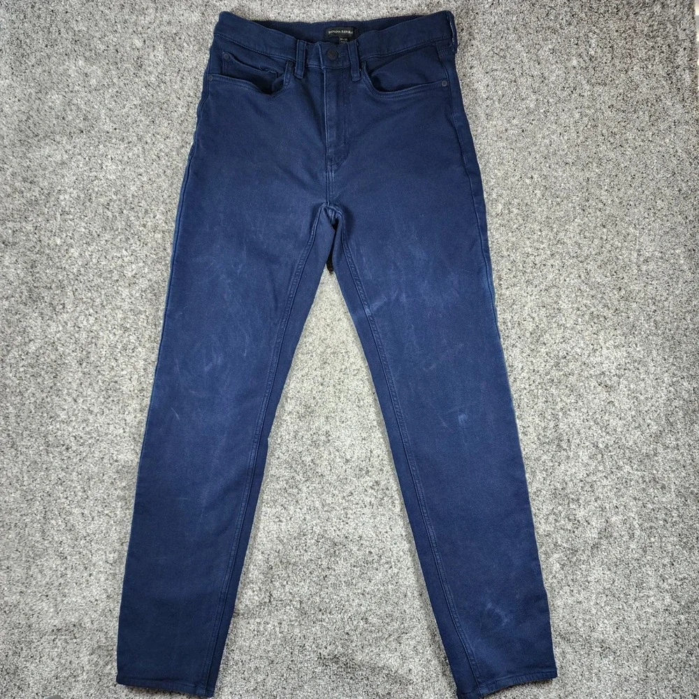 Banana Republic Pants Mens 30x32 Navy Blue Slim Stretch Chino EUC MSRP 140